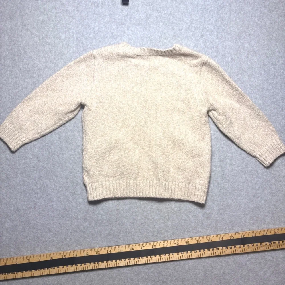 Old Navy Kids Oatmeal Beige Cable Knit Crewneck Sweater 2T
